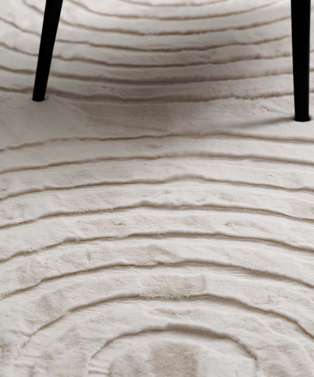 Tapis rond moelleux - Carvy Crème - close up Tapis rond moelleux - Carvy Crème - close up