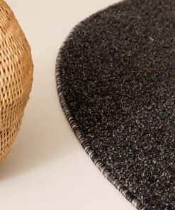 Tapis Rond poil ras Fine - Anthracite Tapis Rond poil ras Fine - Anthracite