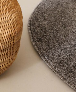 Tapis Rond poil ras Fine - gris Tapis Rond poil ras Fine - gris