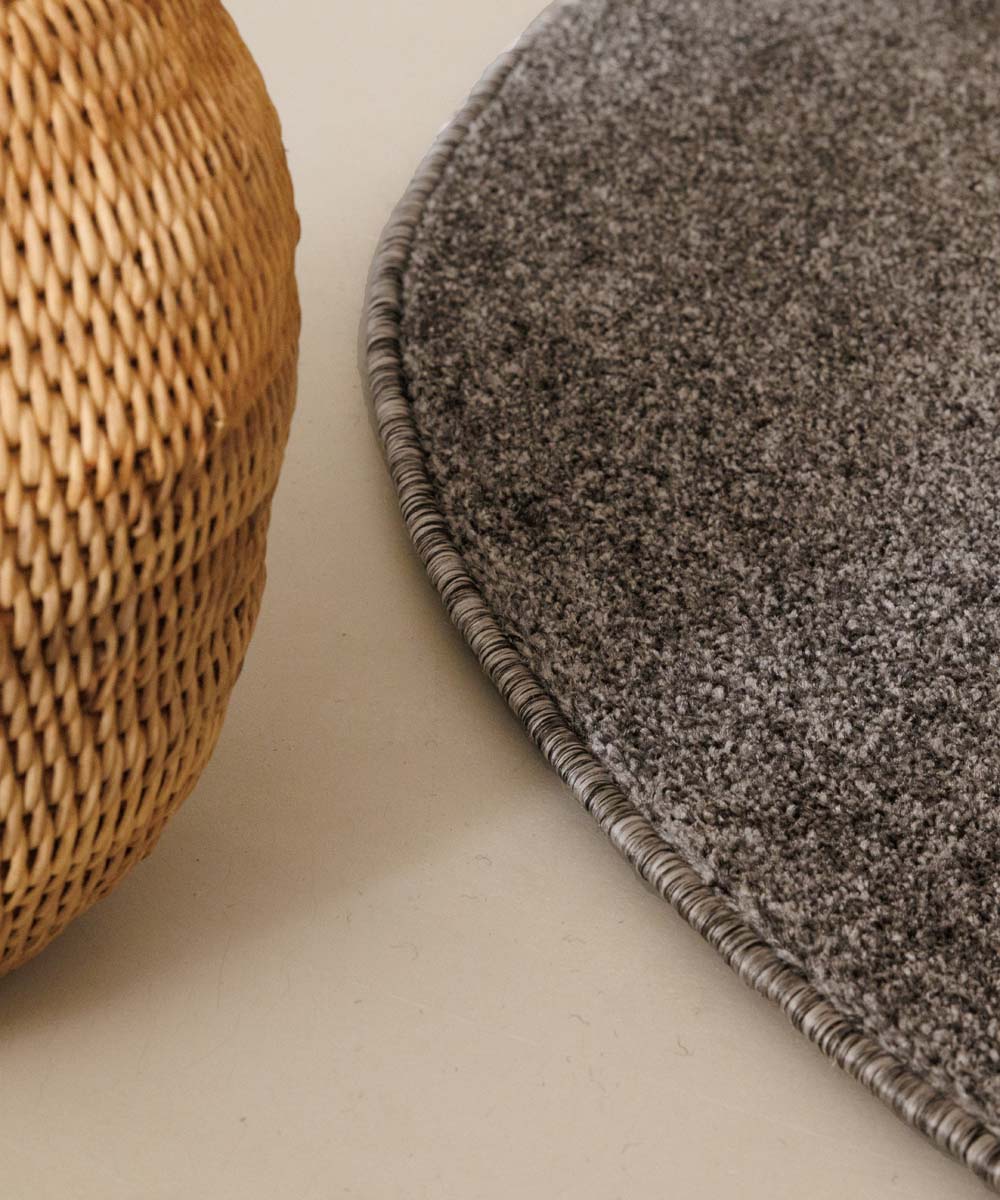 Tapis Rond poil ras Fine - gris Tapis Rond poil ras Fine - gris