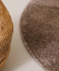Tapis Rond poil ras Fine - Moka