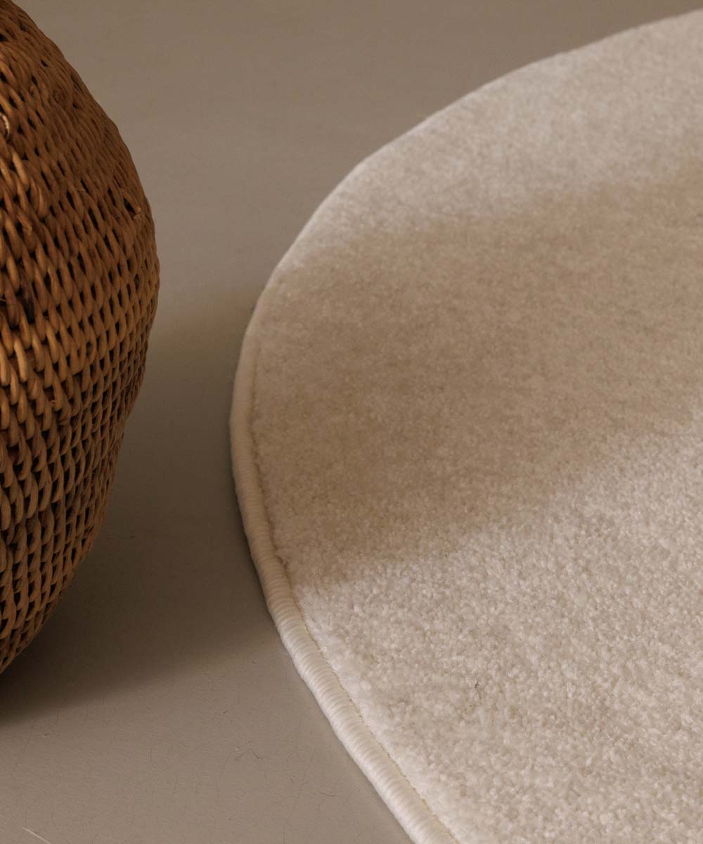 Tapis Rond poil ras Fine - Champagne Tapis Rond poil ras Fine - Champagne