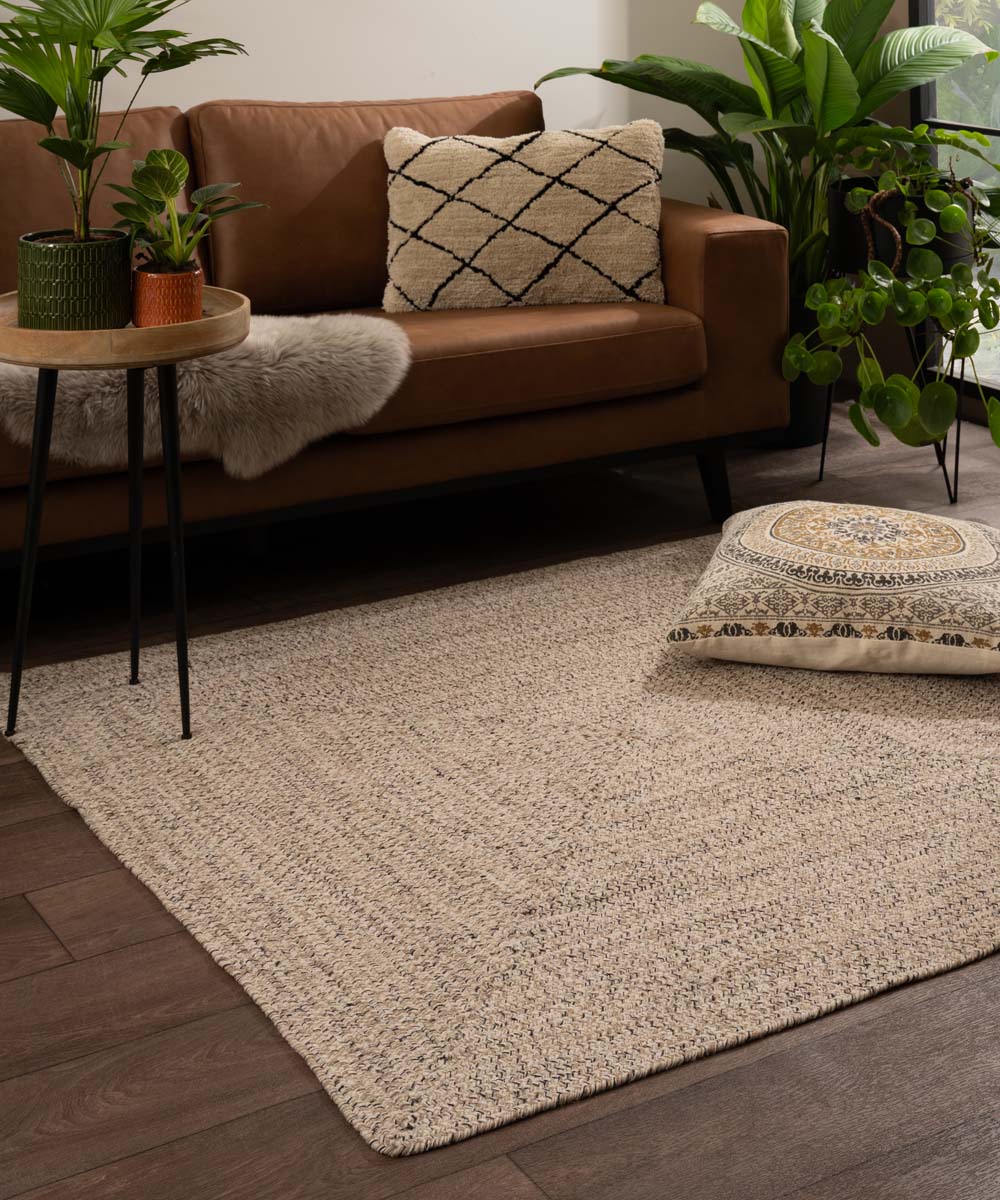 Tapis coton carré - Joy beige/blanc Tapis coton carré - Joy beige/blanc