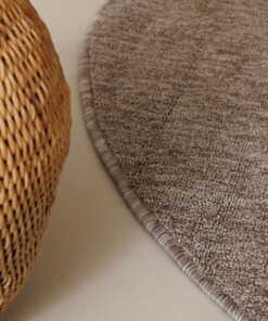 Tapis bouclé Rond Lush - taupe