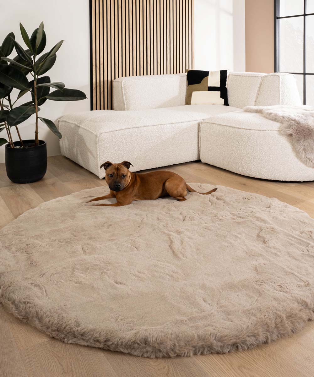 Tapis rond doux - Comfy Deluxe taupe - sfeer Tapis rond doux - Comfy Deluxe taupe - sfeer