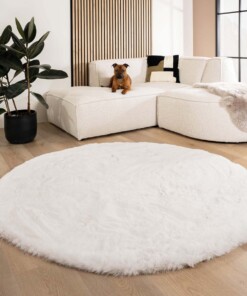 Tapis rond doux - Comfy Deluxe blanc - sfeer