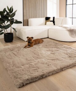 Tapis doux carré - Comfy Deluxe taupe - sfeer