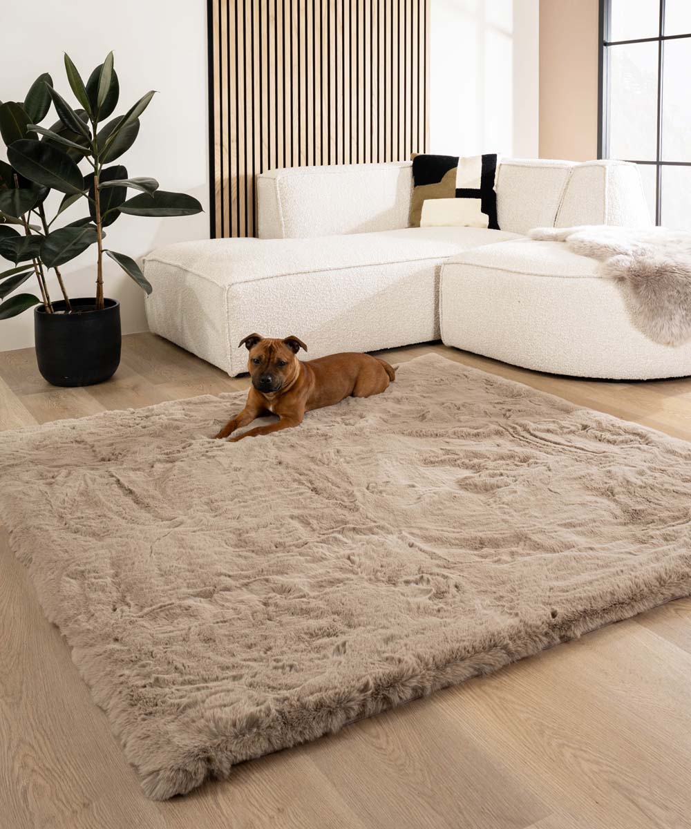 Tapis doux carré - Comfy Deluxe taupe - sfeer Tapis doux carré - Comfy Deluxe taupe - sfeer