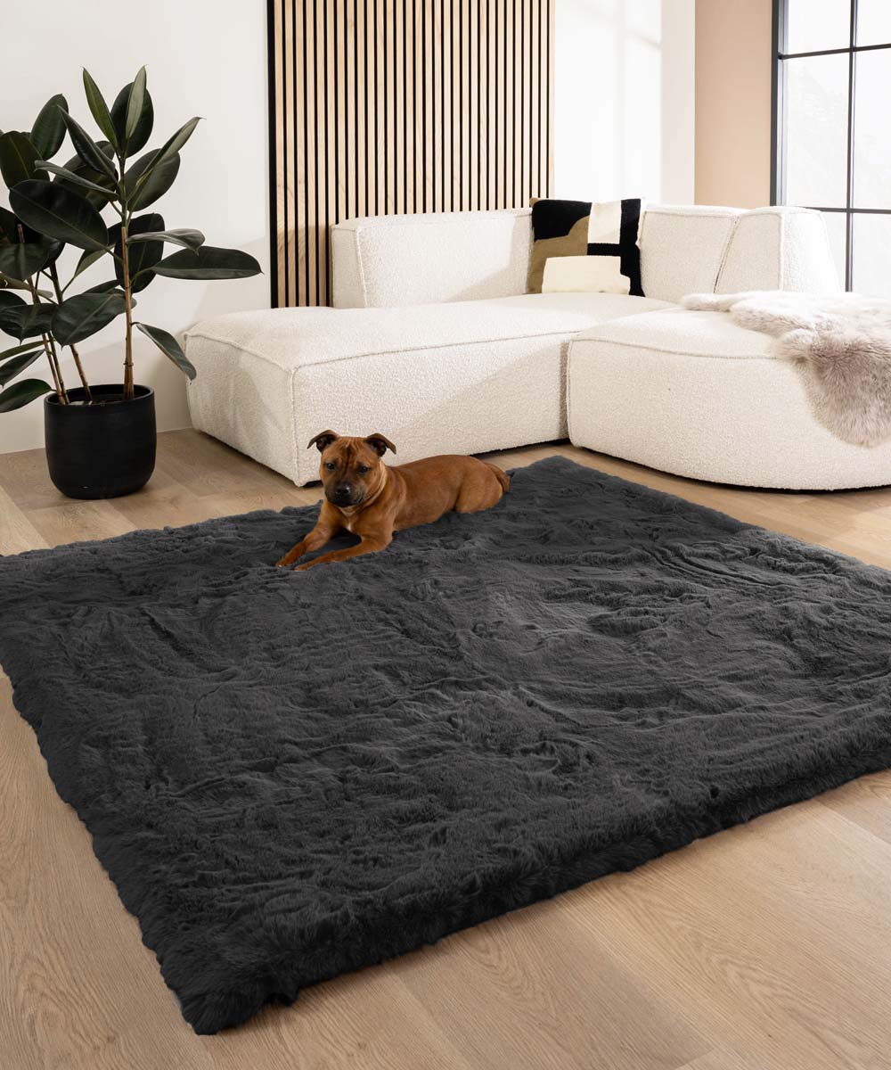 Tapis doux carré - Comfy Deluxe gris foncé - sfeer Tapis doux carré - Comfy Deluxe gris foncé - sfeer