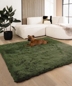 Tapis doux carré - Comfy Deluxe vert olive - sfeer
