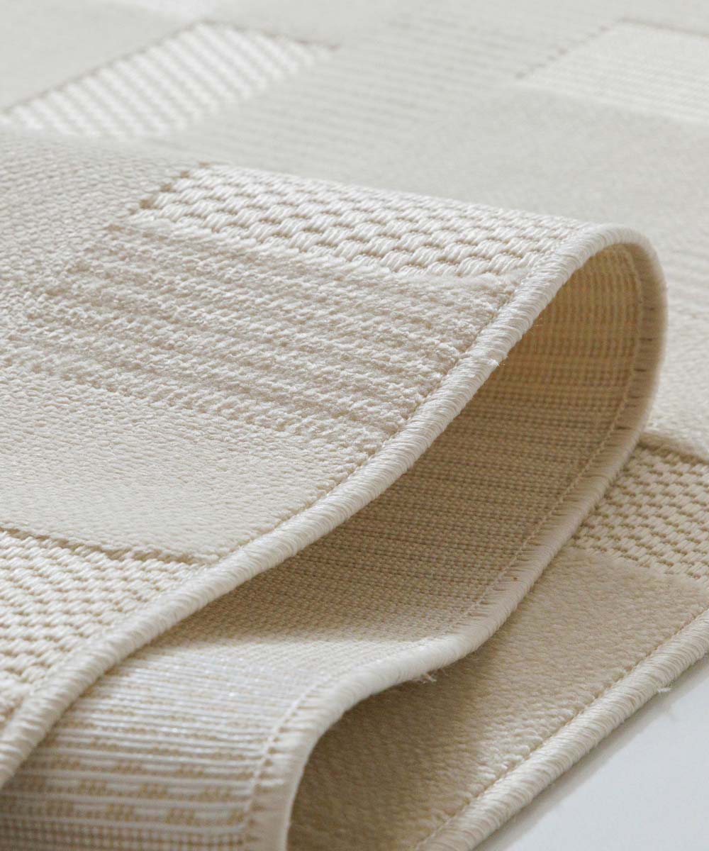 Tapis de balcon - Elvora Curve crème - close up Tapis de balcon - Elvora Curve crème - close up