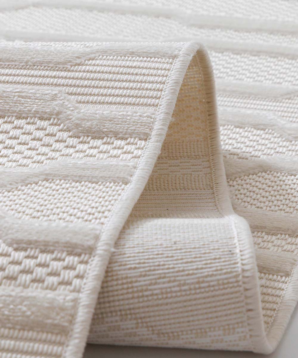 Tapis de balcon - Elvora Flow crème - close up Tapis de balcon - Elvora Flow crème - close up