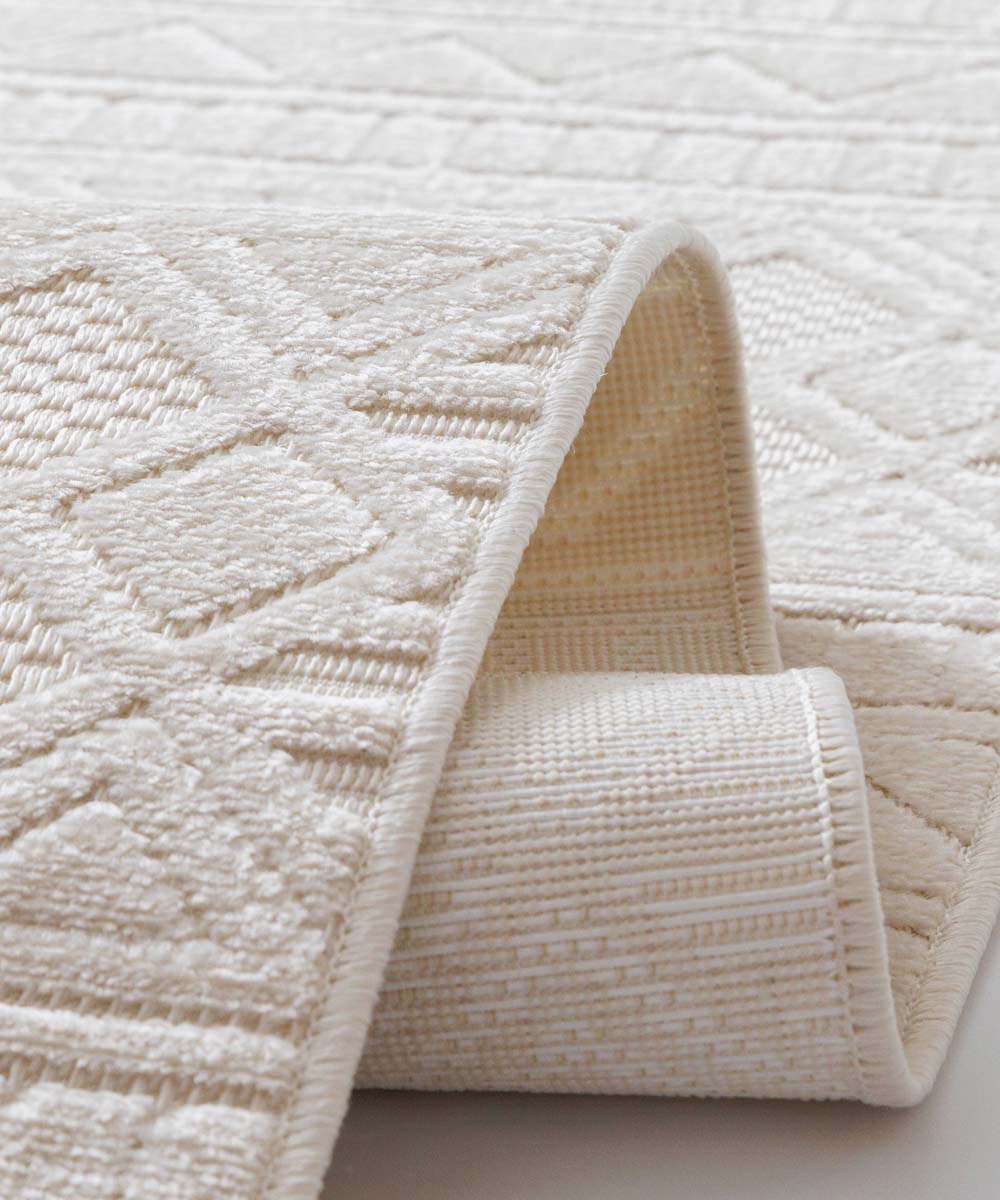 Tapis de balcon - Elvora Linea crème - close up Tapis de balcon - Elvora Linea crème - close up