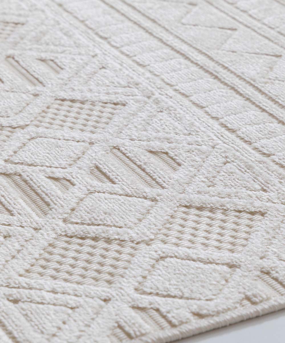 Tapis de balcon - Elvora Linea crème - close up Tapis de balcon - Elvora Linea crème - close up