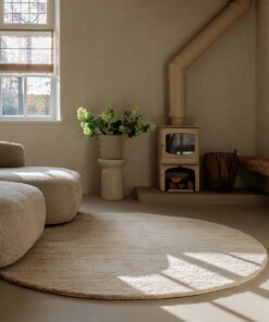 Tapis berbère rond - Nomad beige - sfeer