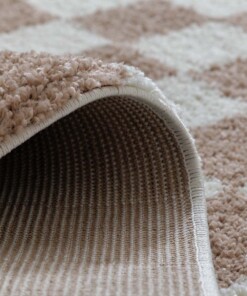 Tapis rond rétro - Check ivoire/beige - close up, thumbnail Tapis rond rétro - Check ivoire/beige - close up, thumbnail