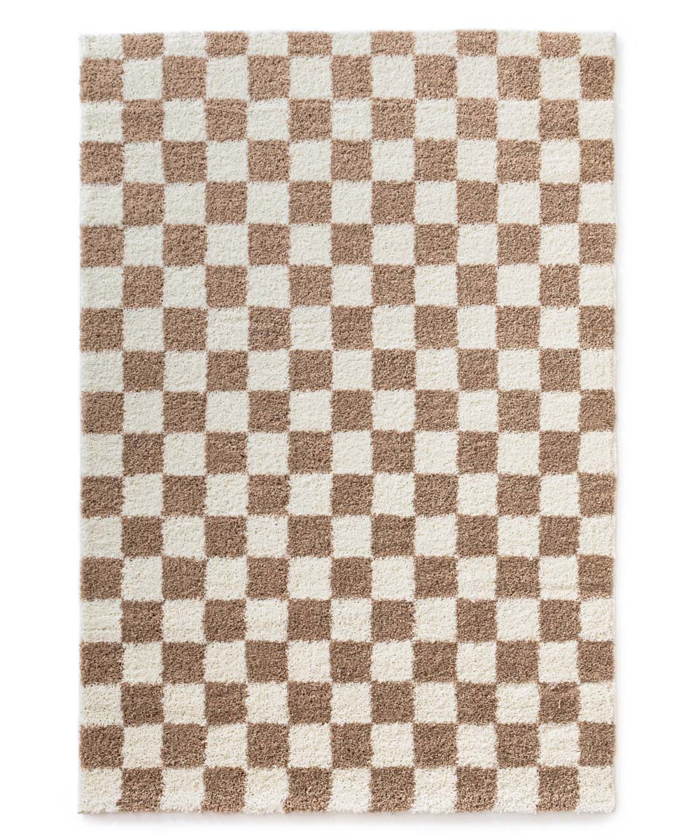 Tapis rétro - Check ivoire/beige - overzicht Tapis rétro - Check ivoire/beige - overzicht