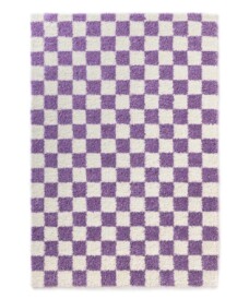 Tapis rétro - Check ivoire/lilas - overzicht, thumbnail