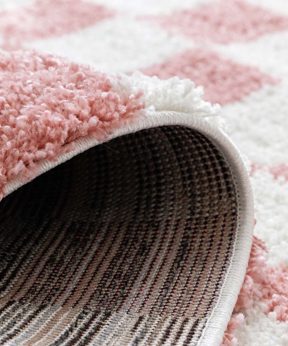 Tapis rétro - Check ivoire/rose - close up Tapis rétro - Check ivoire/rose - close up