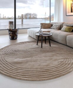 Tapis rond design - Balans Dual beige - sfeer
