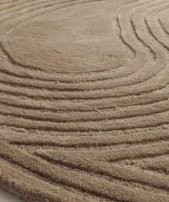 Tapis rond design - Balans Dual beige - close up, thumbnail