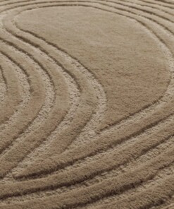 Tapis rond design - Balans Dual beige - close up