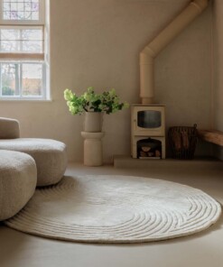 Tapis rond design - Balans Dual ivoire - sfeer