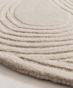 Tapis rond design - Balans Dual ivoire - close up
