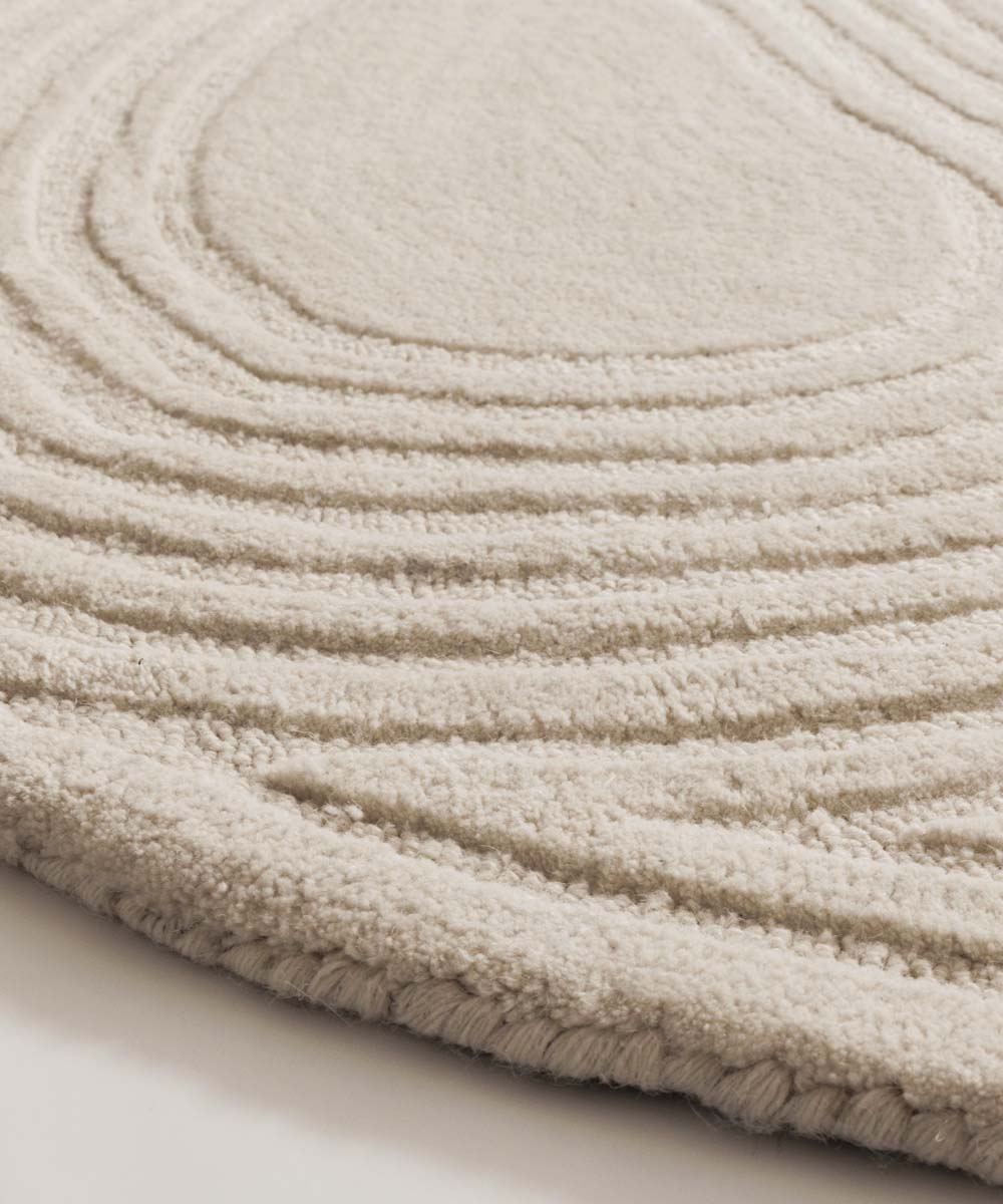 Tapis rond design - Balans Dual ivoire - close up Tapis rond design - Balans Dual ivoire - close up