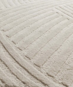 Tapis rond design - Balans Field ivoire - close up