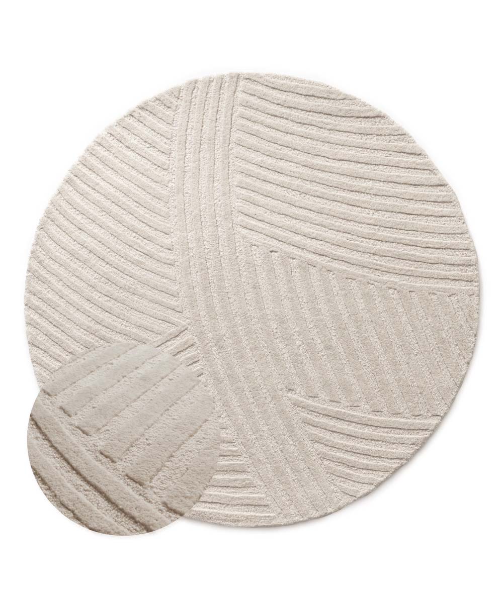 Tapis rond design - Balans Field ivoire - overzicht Tapis rond design - Balans Field ivoire - overzicht