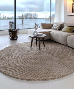 Tapis rond design - Balans Tree beige - sfeer