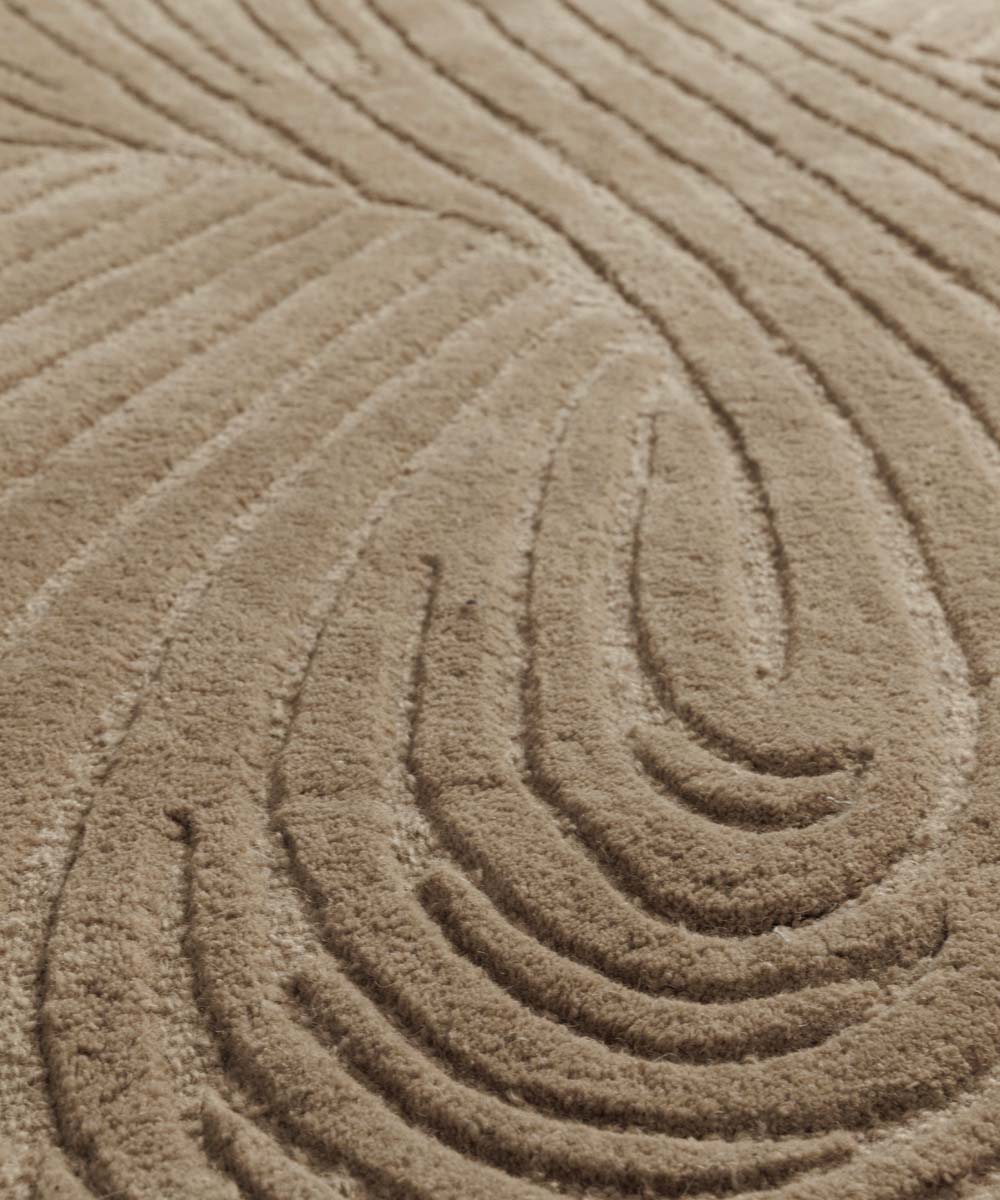 Tapis rond design - Balans Tree beige - close up Tapis rond design - Balans Tree beige - close up