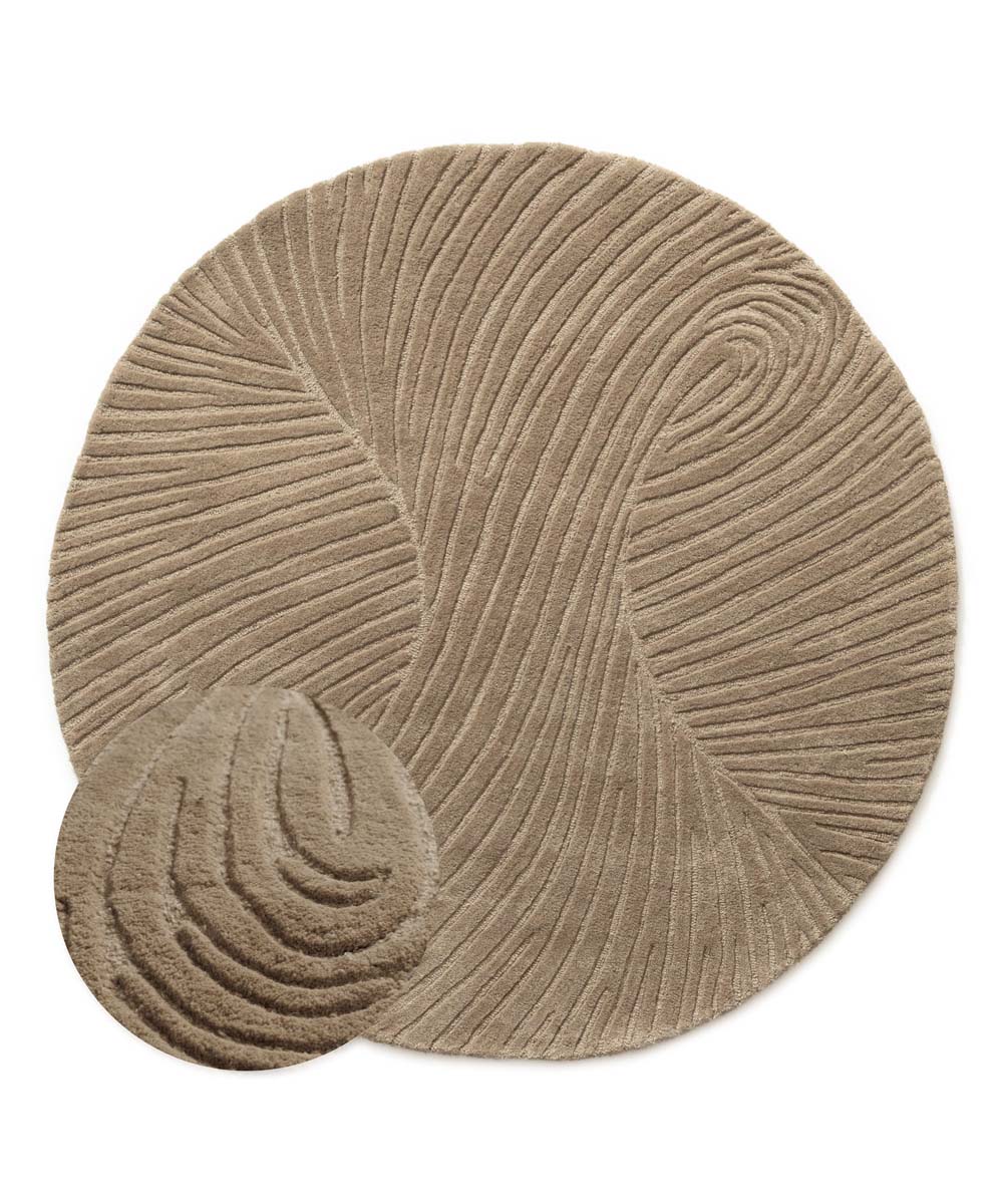Tapis rond design - Balans Tree beige - overzicht Tapis rond design - Balans Tree beige - overzicht