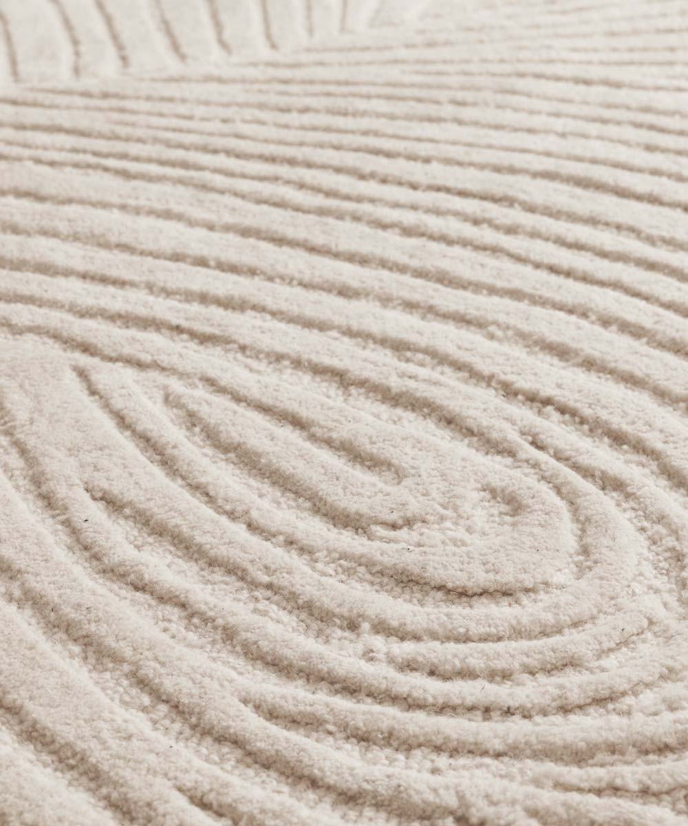 Tapis rond design - Balans Tree ivoire - close up Tapis rond design - Balans Tree ivoire - close up