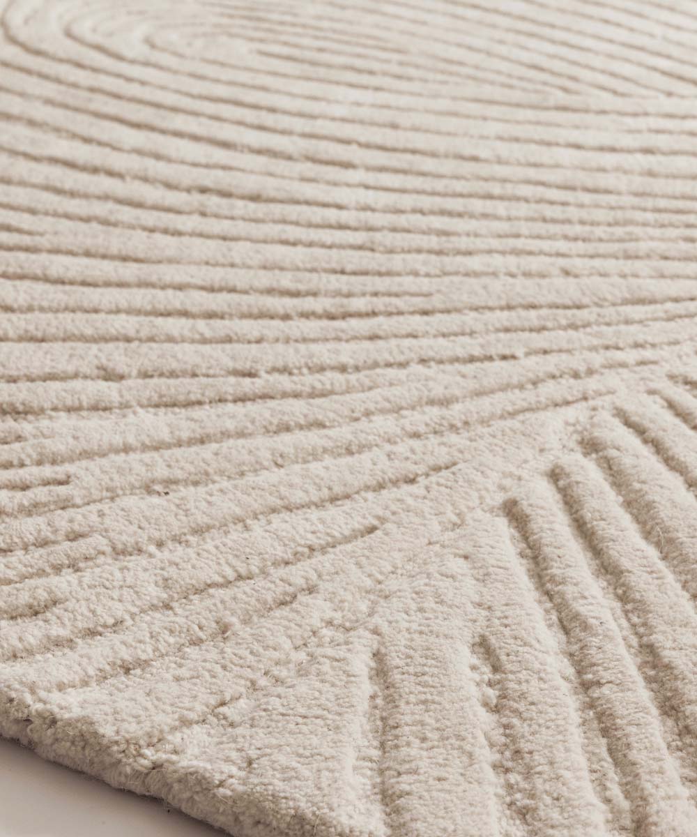 Tapis rond design - Balans Tree ivoire - close up Tapis rond design - Balans Tree ivoire - close up