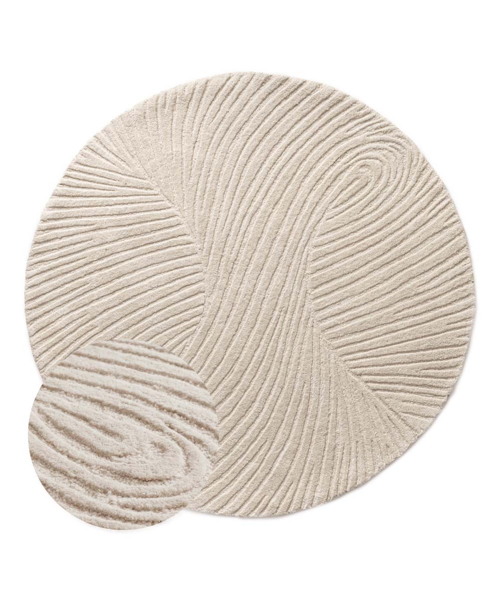 Tapis rond design - Balans Tree ivoire - overzicht Tapis rond design - Balans Tree ivoire - overzicht