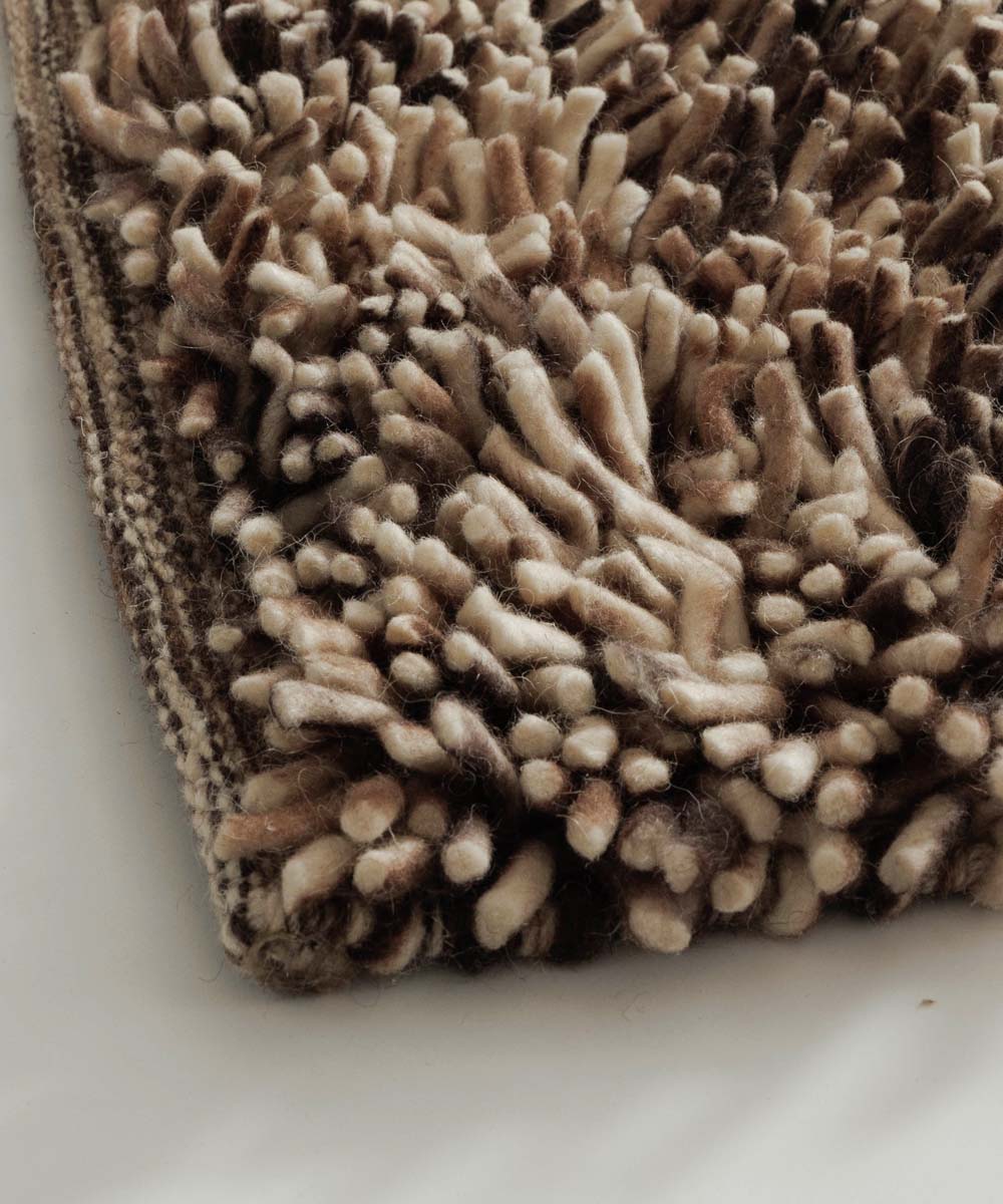 Tapis en laine à poils longs - Aurelia crème/brun - close up Tapis en laine à poils longs - Aurelia crème/brun - close up