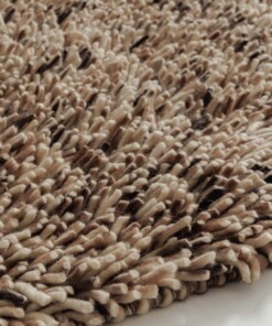 Tapis en laine à poils longs - Aurelia crème/brun - close up, thumbnail Tapis en laine à poils longs - Aurelia crème/brun - close up, thumbnail
