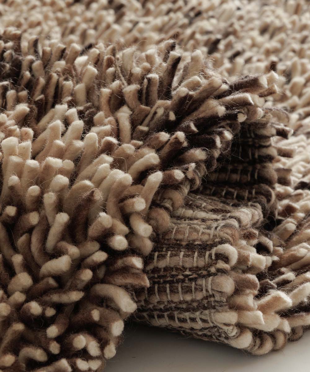 Tapis en laine à poils longs - Aurelia crème/brun - close up Tapis en laine à poils longs - Aurelia crème/brun - close up