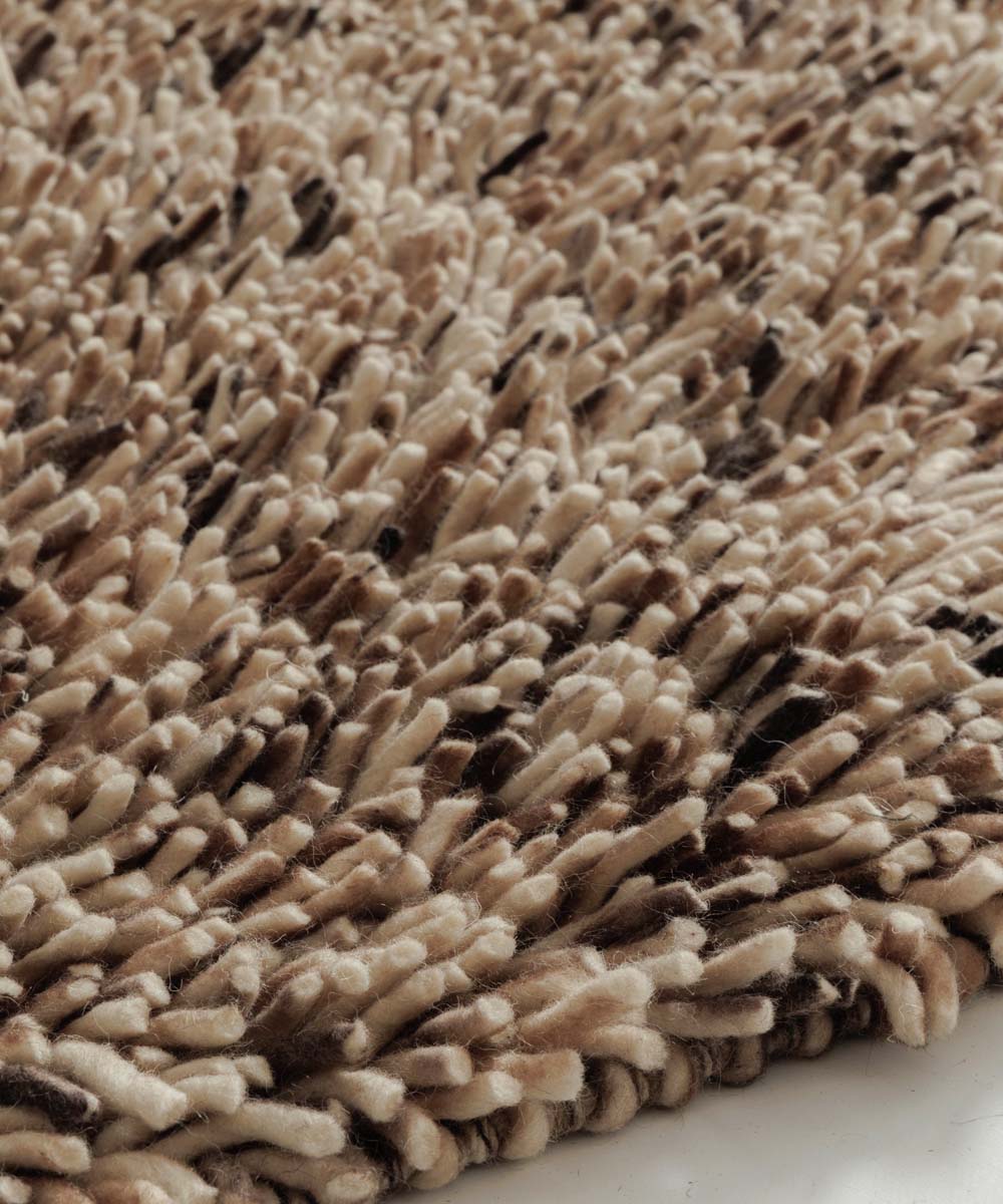 Tapis en laine à poils longs - Aurelia crème/brun - close up Tapis en laine à poils longs - Aurelia crème/brun - close up