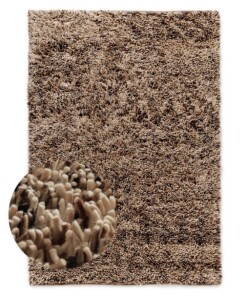 Tapis en laine à poils longs - Aurelia crème/brun - overzicht