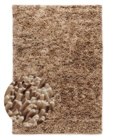 Tapis en laine à poils longs - Aurelia ivoire/beige - overzicht, thumbnail