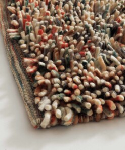 Tapis en laine à poils longs - Aurelia multicolore - close up
