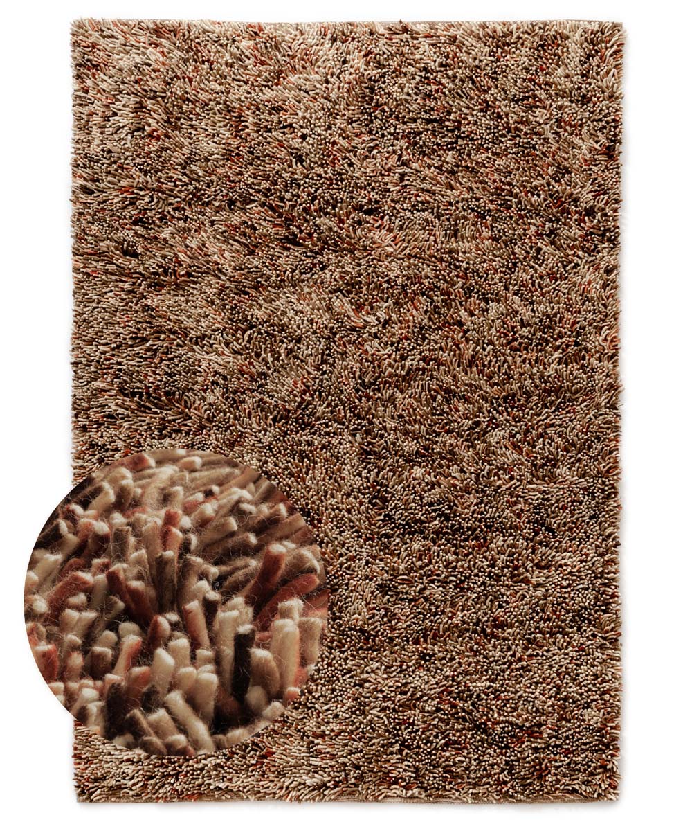 Tapis en laine à poils longs - Aurelia terracotta - overzicht Tapis en laine à poils longs - Aurelia terracotta - overzicht