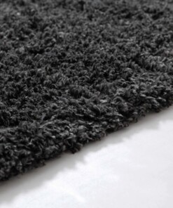 Tapis de couloir poils longs - Shaggy Confort gris foncé - close up