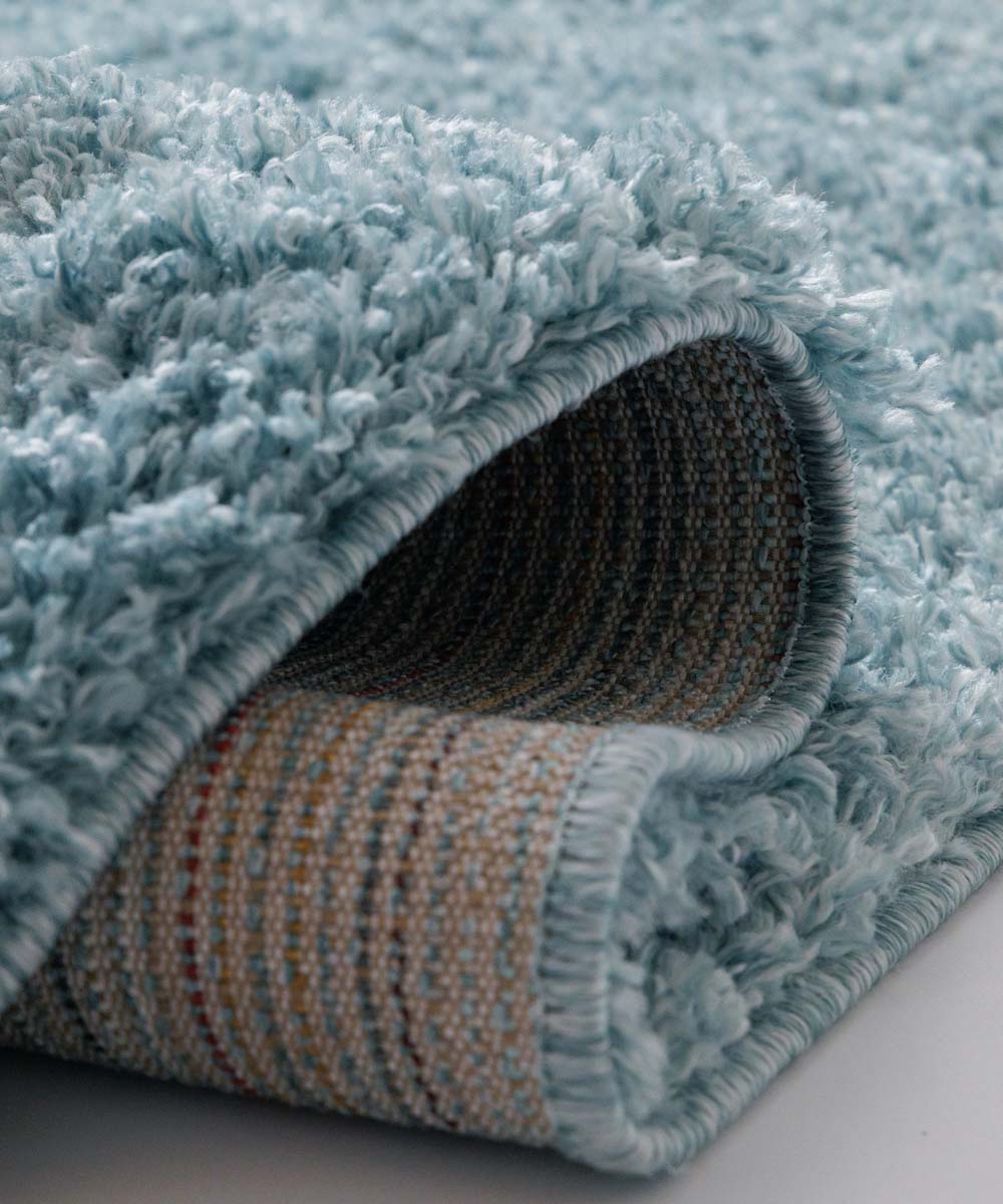 Tapis de couloir poils longs - Shaggy Confort bleu clair - close up Tapis de couloir poils longs - Shaggy Confort bleu clair - close up