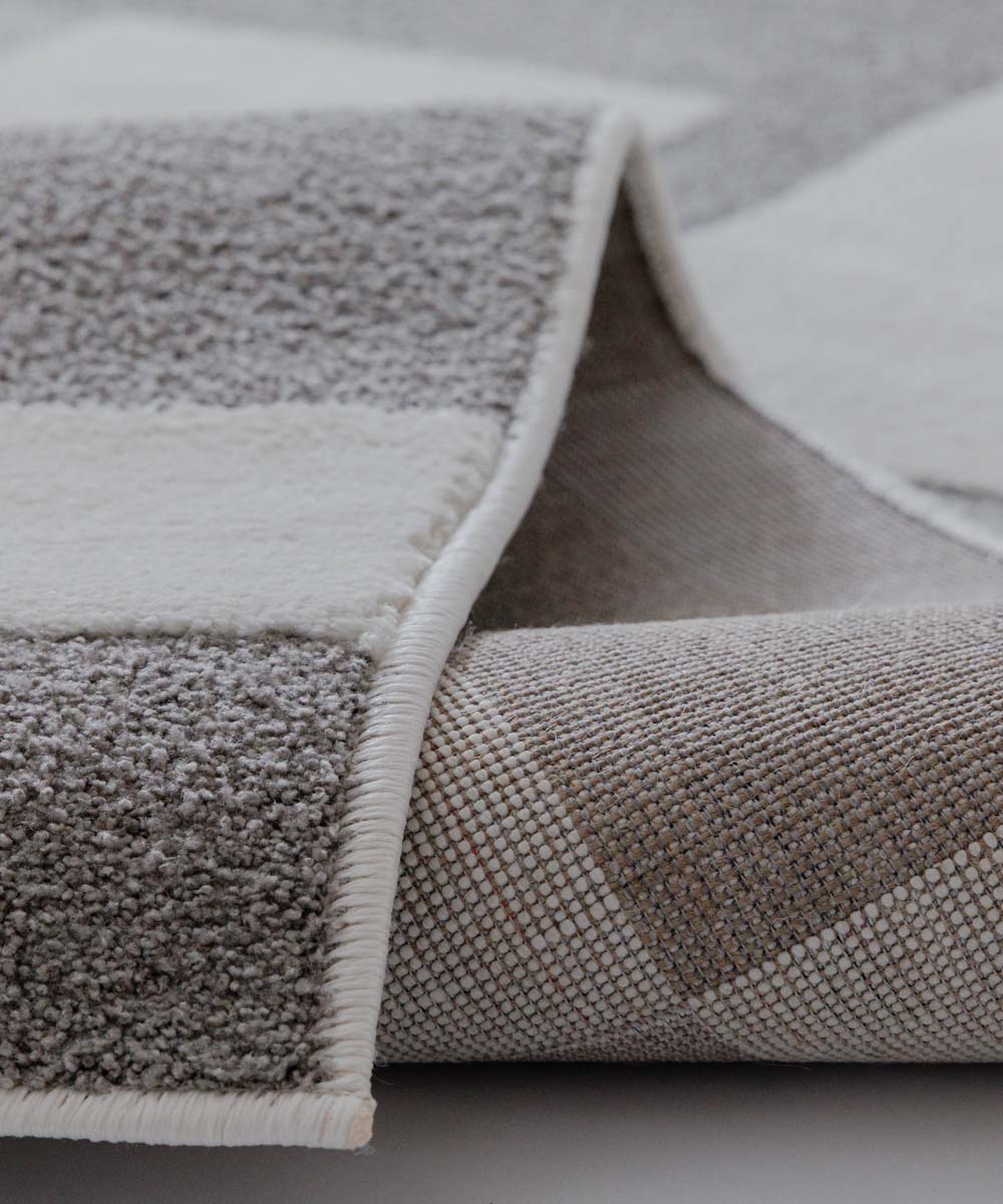 Tapis scandinave - Ridge Elv crème/gris - close up Tapis scandinave - Ridge Elv crème/gris - close up