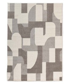 Tapis scandinave - Ridge Elv crème/gris - overzicht, thumbnail