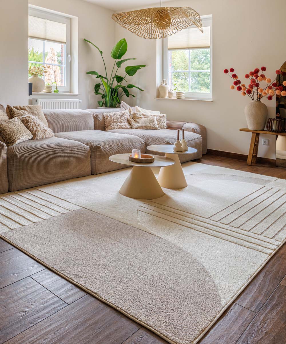 Tapis scandinave - Ridge Nari crème/beige - sfeer Tapis scandinave - Ridge Nari crème/beige - sfeer